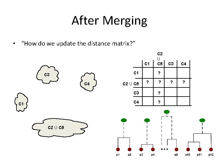 After Merging • “How do we update the distance matrix? ” C 1 C