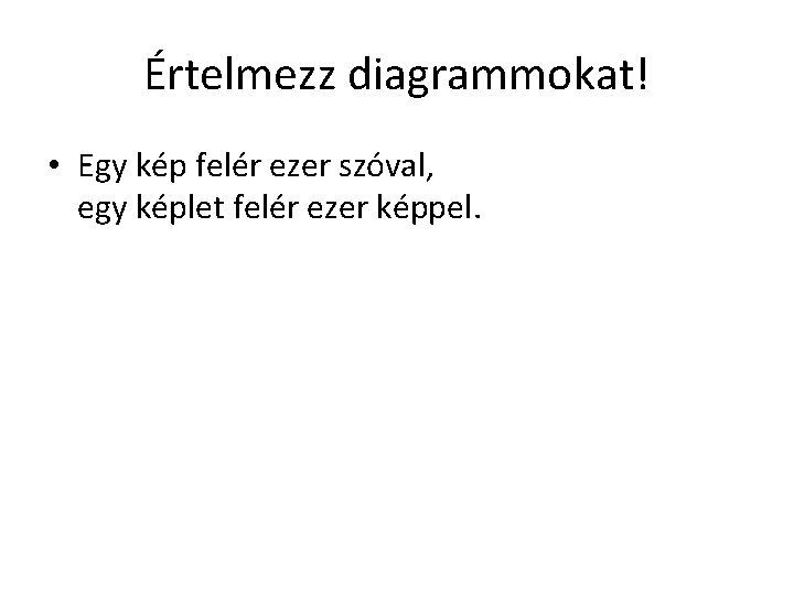 Értelmezz diagrammokat! • Egy kép felér ezer szóval, egy képlet felér ezer képpel. 