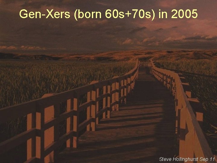 Gen-Xers (born 60 s+70 s) in 2005 Steve Hollinghurst Sep 11 