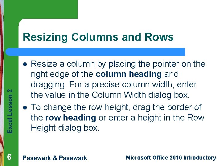 Resizing Columns and Rows Excel Lesson 2 l 6 l Resize a column by