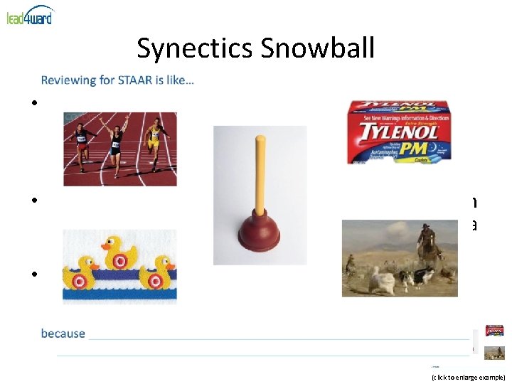 Synectics Snowball • This variation of the similarly-named Kagan strategy requires students to make Synectics Snowball • This variation of the similarly-named Kagan strategy requires students to make