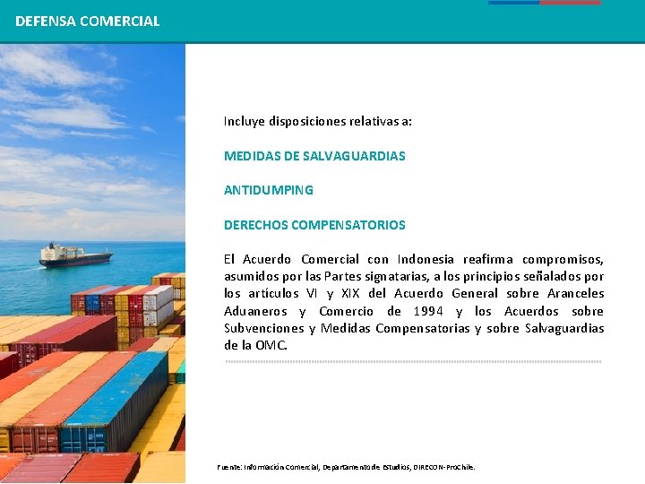 DEFENSA COMERCIAL Incluye disposiciones relativas a: MEDIDAS DE SALVAGUARDIAS ANTIDUMPING DERECHOS COMPENSATORIOS El Acuerdo DEFENSA COMERCIAL Incluye disposiciones relativas a: MEDIDAS DE SALVAGUARDIAS ANTIDUMPING DERECHOS COMPENSATORIOS El Acuerdo
