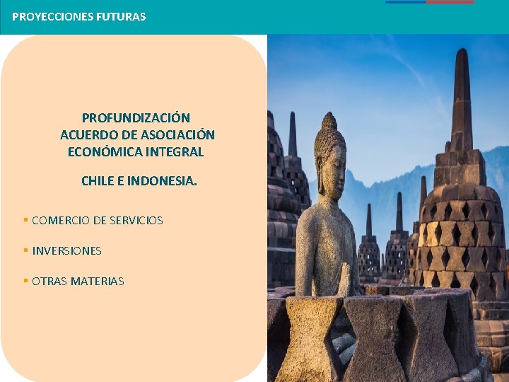 PROYECCIONES FUTURAS PROFUNDIZACIÓN ACUERDO DE ASOCIACIÓN ECONÓMICA INTEGRAL CHILE E INDONESIA. § COMERCIO DE PROYECCIONES FUTURAS PROFUNDIZACIÓN ACUERDO DE ASOCIACIÓN ECONÓMICA INTEGRAL CHILE E INDONESIA. § COMERCIO DE