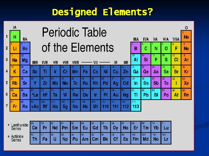 Designed Elements? 
