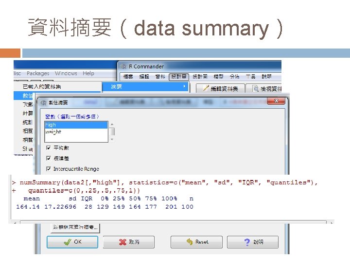 資料摘要（data summary） 