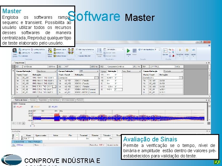 Master Software Master Engloba os softwares rampa, sequenc e transient. Possibilita ao usuário utilizar