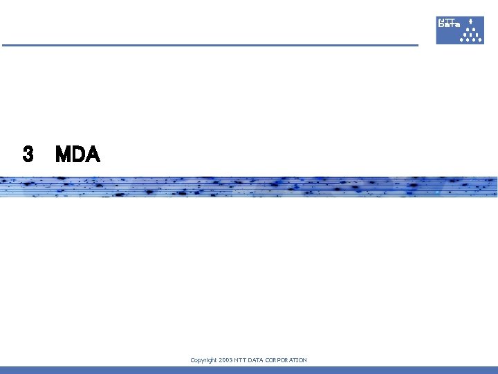 3　 MDA Copyright 2003 NTT DATA CORPORATION 