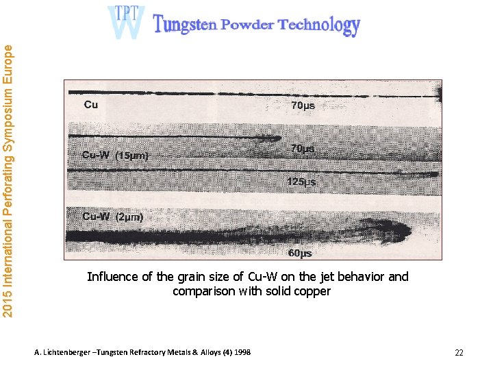2015 International Perforating Symposium Europe Influence of the grain size of Cu-W on the