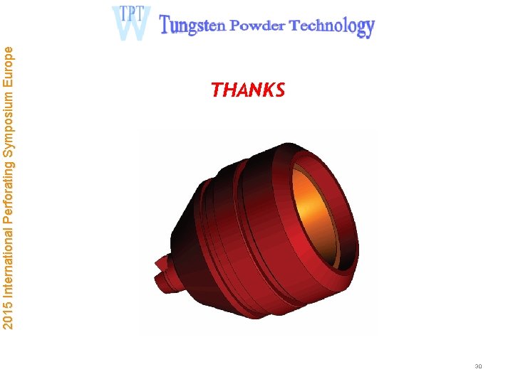 2015 International Perforating Symposium Europe THANKS 30 