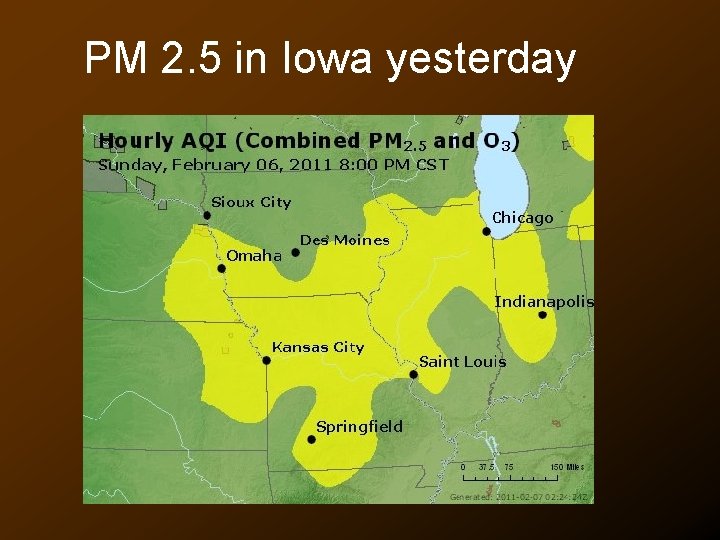 PM 2. 5 in Iowa yesterday 