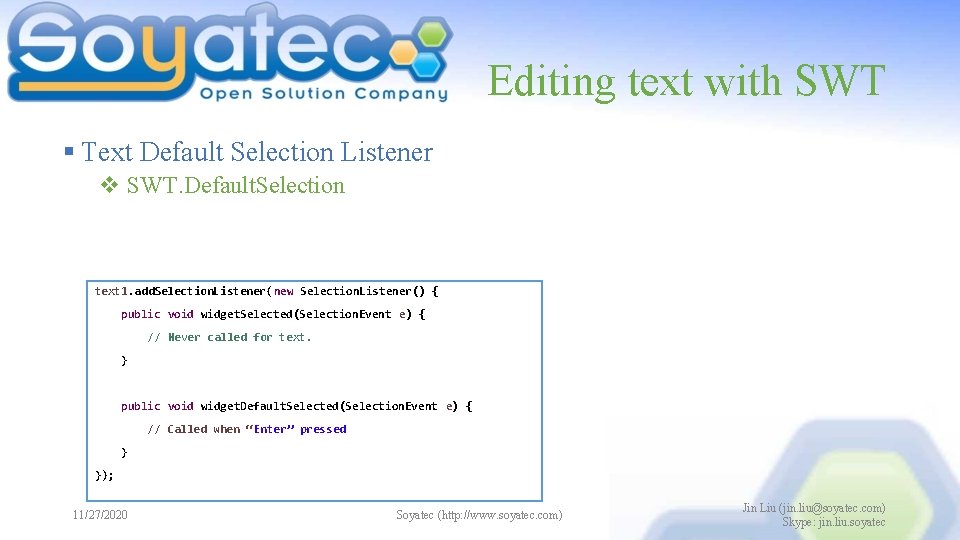 Eclipse Plugin Development SWTJFace Development Part 1 Controls