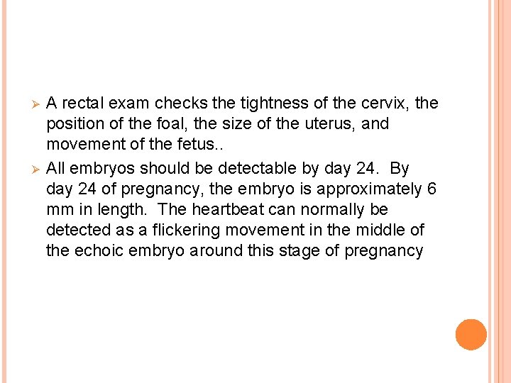 Ø Ø A rectal exam checks the tightness of the cervix, the position of