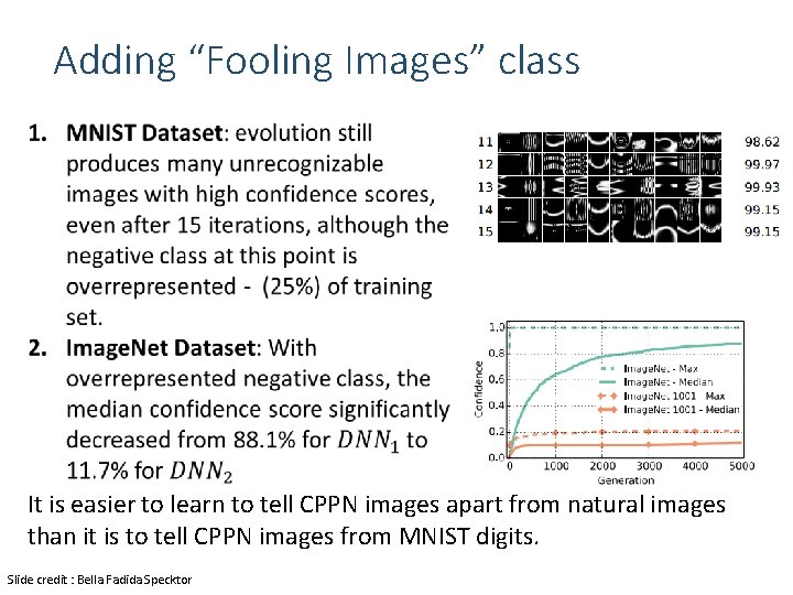 Adding “Fooling Images” class It is easier to learn to tell CPPN images apart
