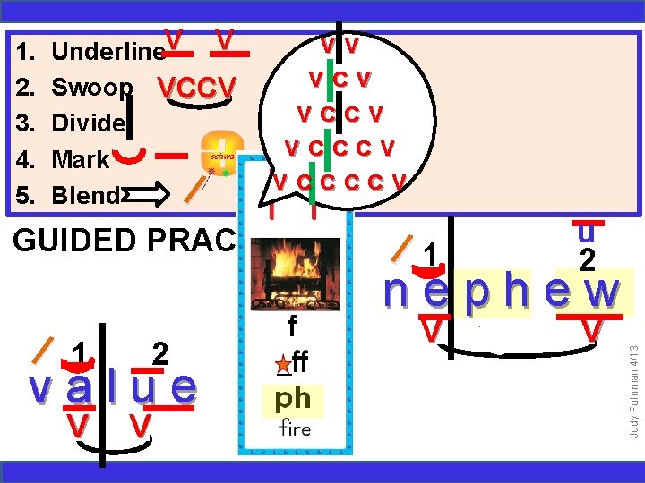 1. 2. 3. 4. 5. Underline. V V Swoop VCCV Divide Mark Blend /