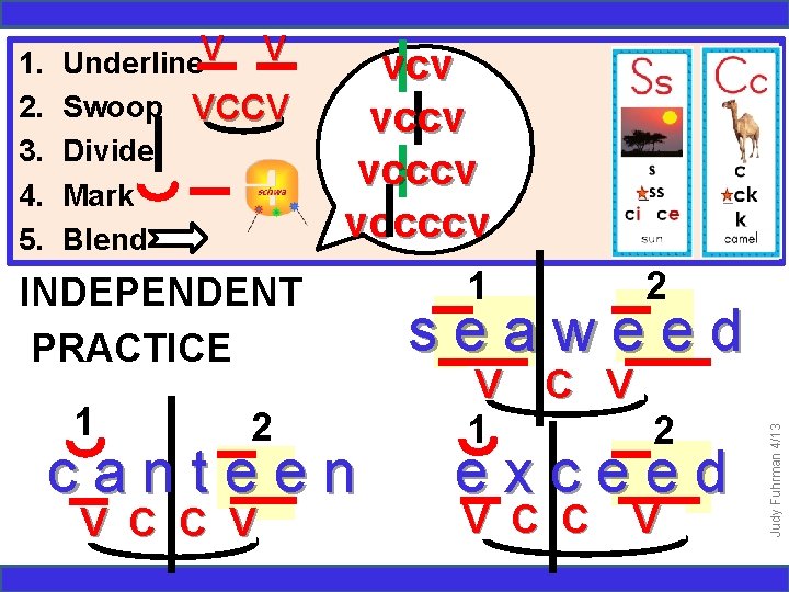 Underline. V V Swoop VCCV Divide Mark Blend vcv vcccv vccccv INDEPENDENT PRACTICE 1