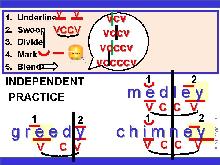 Underline. V V Swoop VCCV Divide Mark Blend INDEPENDENT PRACTICE 1 2 greedy V