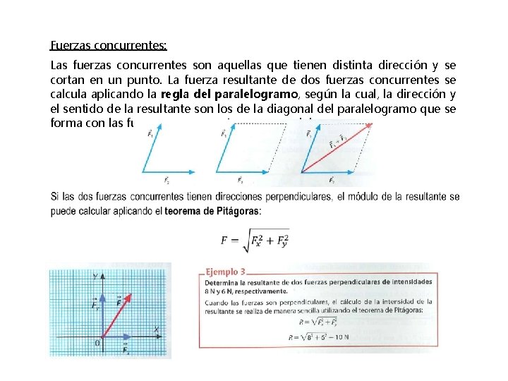 Fuerzas concurrentes: Las fuerzas concurrentes son aquellas que tienen distinta dirección y se cortan Fuerzas concurrentes: Las fuerzas concurrentes son aquellas que tienen distinta dirección y se cortan