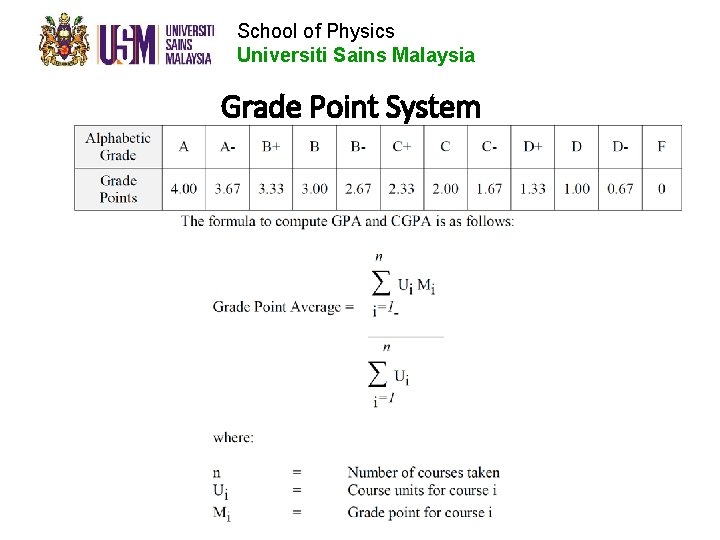 School of Physics Universiti Sains Malaysia Welcome to