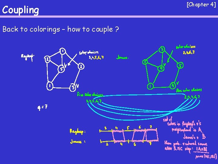 Coupling Back to colorings – how to couple ? [Chapter 4] 