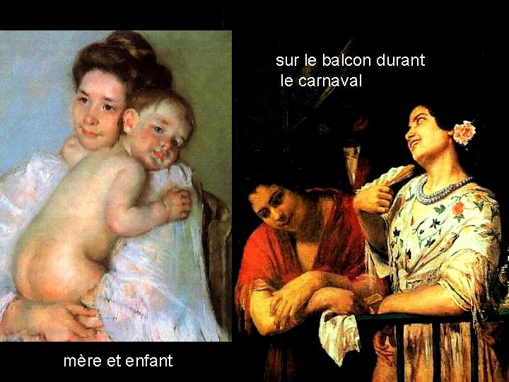 sur le balcon durant le carnaval mère et enfant sur le balcon durant le carnaval mère et enfant