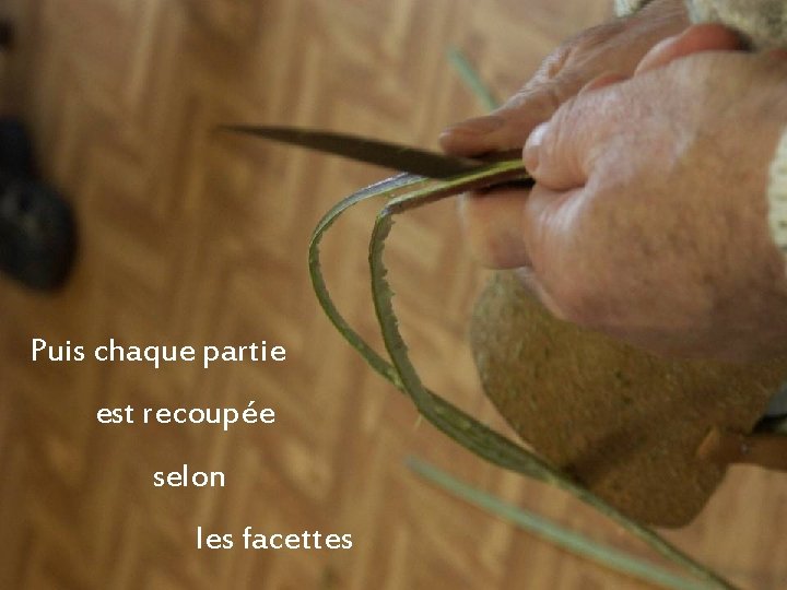Puis chaque partie est recoupée selon les facettes 
