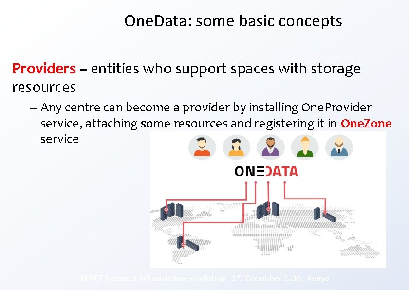 One. Data: some basic concepts Providers – entities who support spaces with storage resources