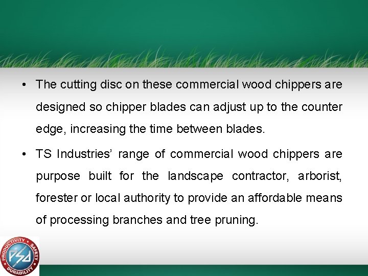  • The cutting disc on these commercial wood chippers are designed so chipper