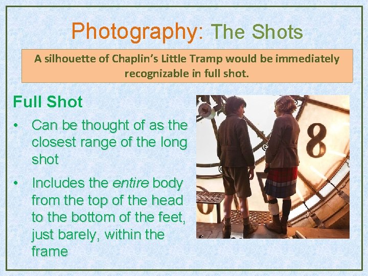 Photography: The Shots A silhouette of Chaplin’s Little Tramp would be immediately recognizable in Photography: The Shots A silhouette of Chaplin’s Little Tramp would be immediately recognizable in