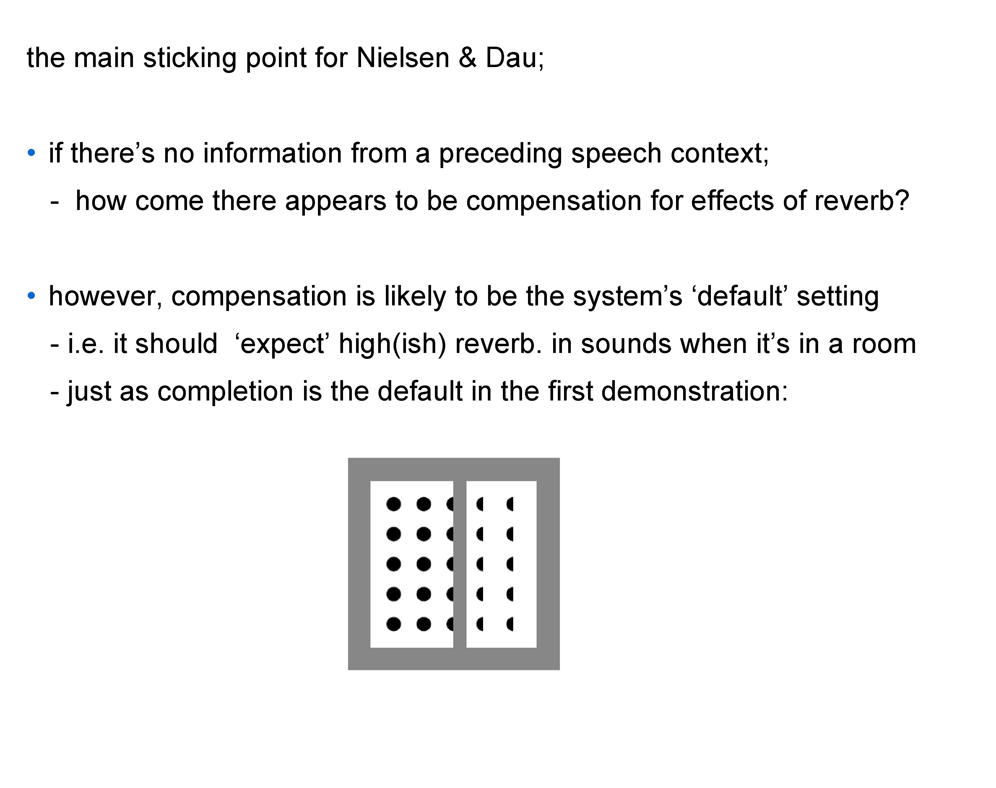 the main sticking point for Nielsen & Dau; • if there’s no information from