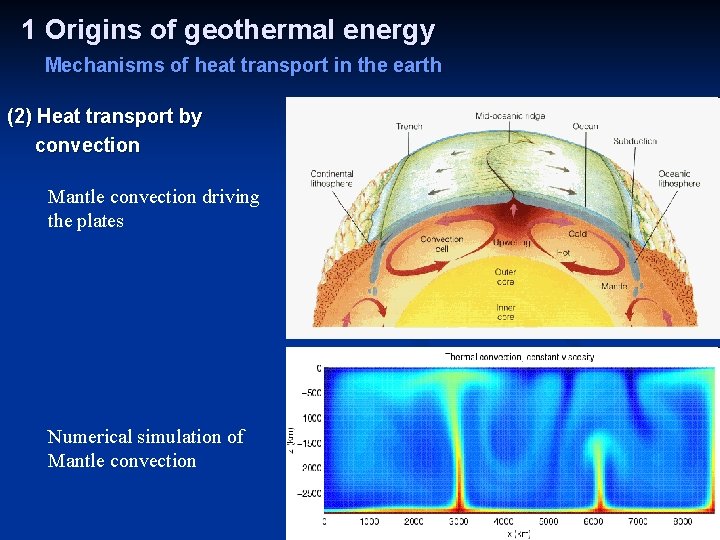 1 Origins of geothermal energy Mechanisms of heat transport in the earth (2) Heat