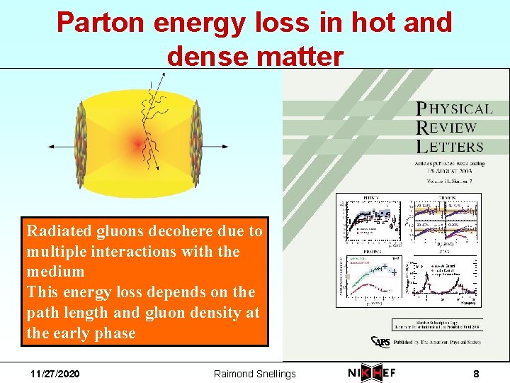 Parton energy loss in hot and dense matter Radiated gluons decohere due to multiple