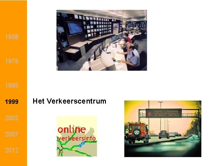 1958 1979 1995 1999 2002 2007 2012 Het Verkeerscentrum 