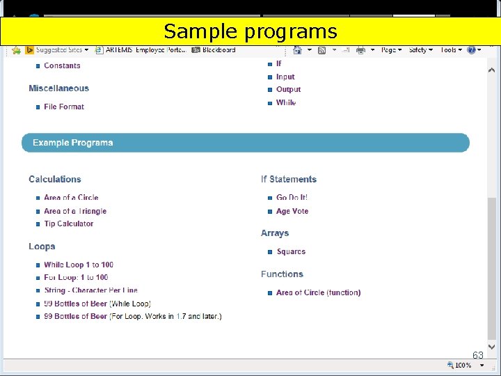 Sample programs 63 Copyright 2017 by Janson Industries 