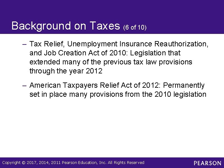 Background on Taxes (6 of 10) – Tax Relief, Unemployment Insurance Reauthorization, and Job