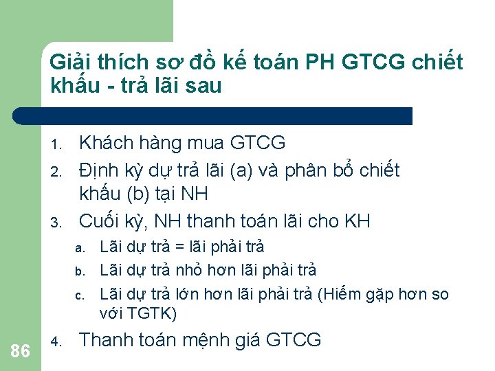 Giải thích sơ đồ kế toán PH GTCG chiết khấu - trả lãi sau