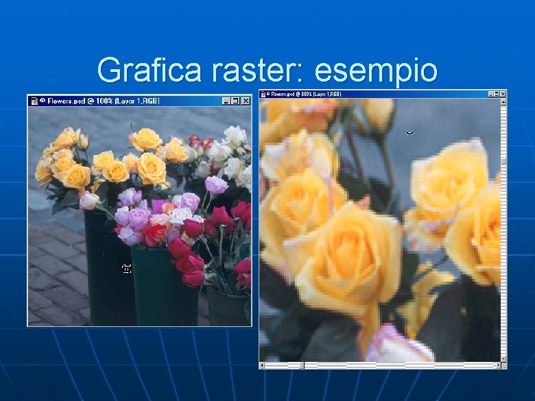 Grafica raster: esempio Grafica raster: esempio
