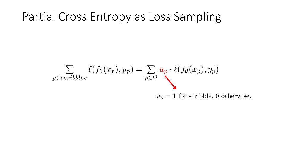 Partial Cross Entropy as Loss Sampling Partial Cross Entropy as Loss Sampling