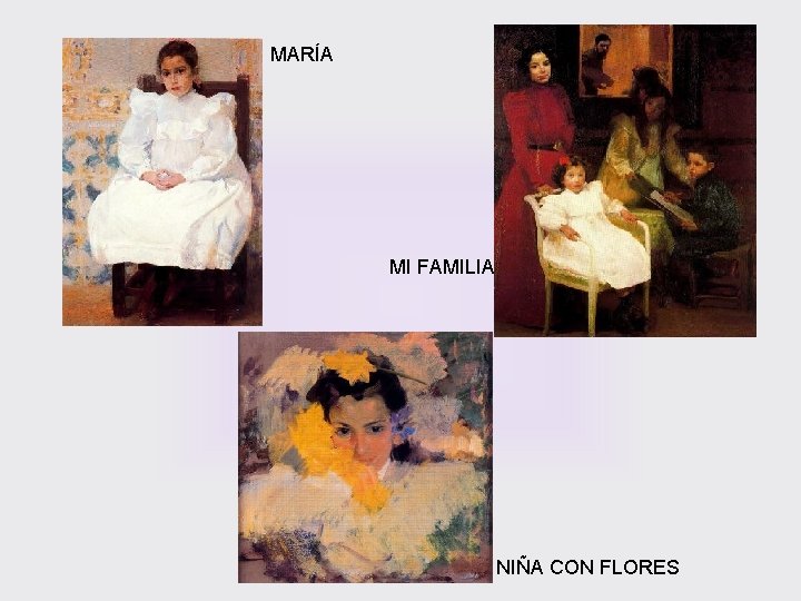 MARÍA MI FAMILIA NIÑA CON FLORES 