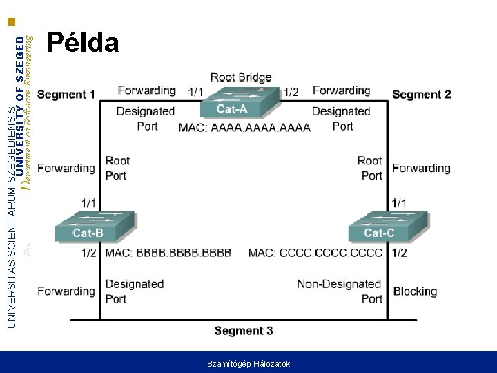 UNIVERSITAS SCIENTIARUM SZEGEDIENSIS UNIVERSITY OF SZEGED Department of Software Engineering Példa Számítógép Hálózatok 