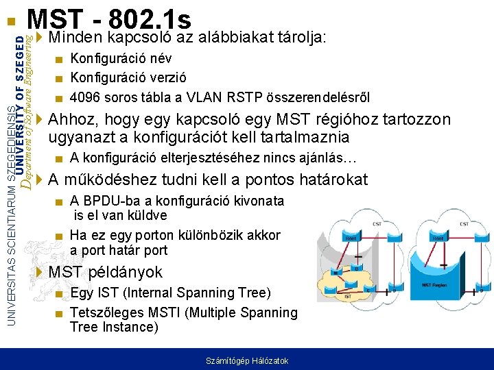 MST - 802. 1 s UNIVERSITAS SCIENTIARUM SZEGEDIENSIS UNIVERSITY OF SZEGED Department of Software