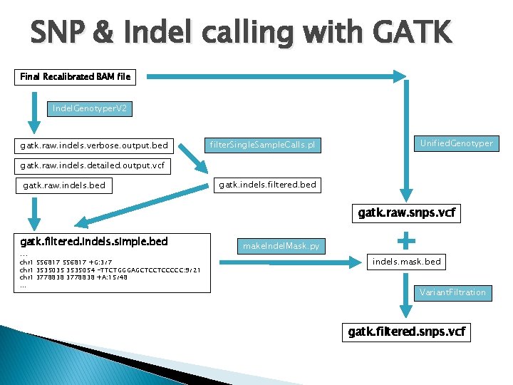 SNP & Indel calling with GATK Final Recalibrated BAM file Indel. Genotyper. V 2