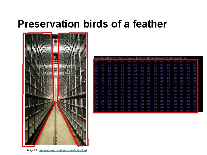 Preservation birds of a feather image URL: http: //mansueto. lib. uchicago. edu/shelving. html Preservation birds of a feather image URL: http: //mansueto. lib. uchicago. edu/shelving. html
