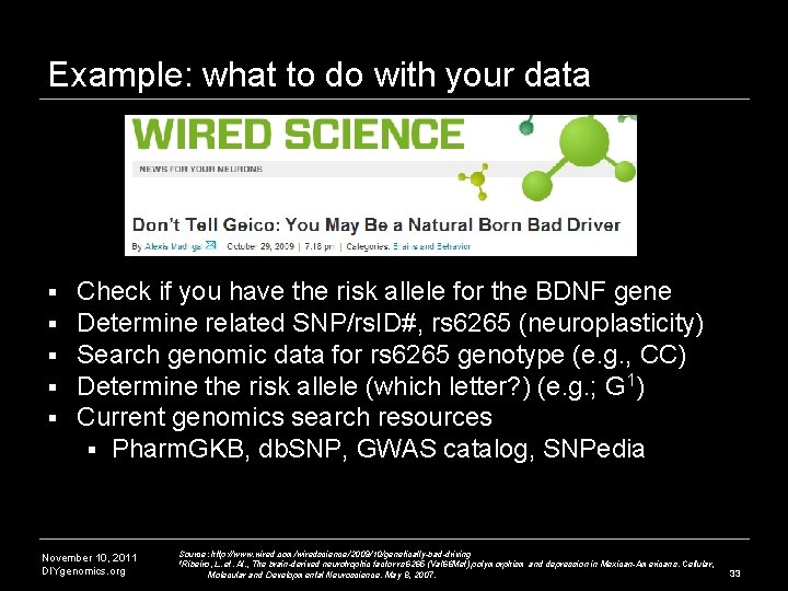 Example: what to do with your data § § § Check if you have Example: what to do with your data § § § Check if you have