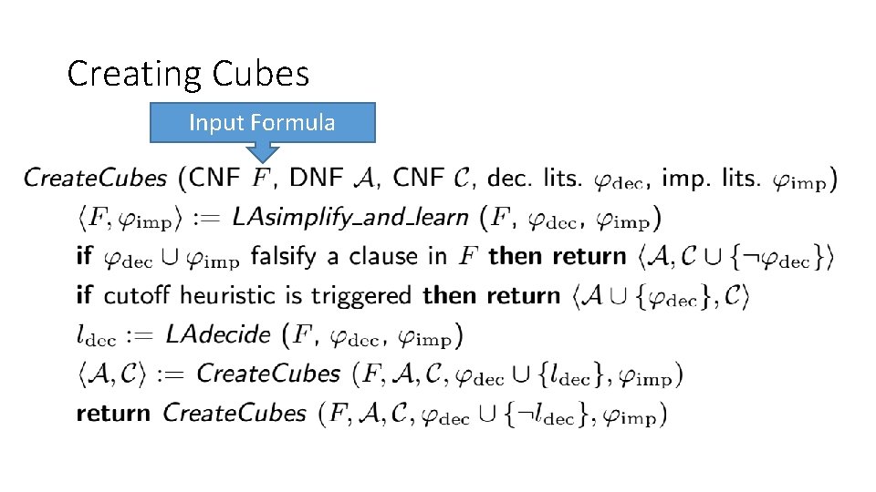 Creating Cubes Input Formula Creating Cubes Input Formula