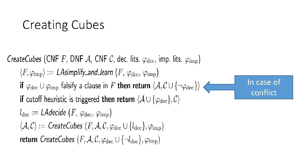Creating Cubes In case of conflict Creating Cubes In case of conflict