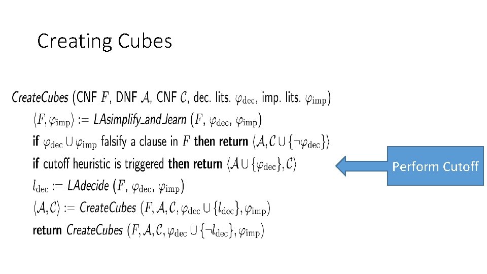 Creating Cubes Perform Cutoff Creating Cubes Perform Cutoff