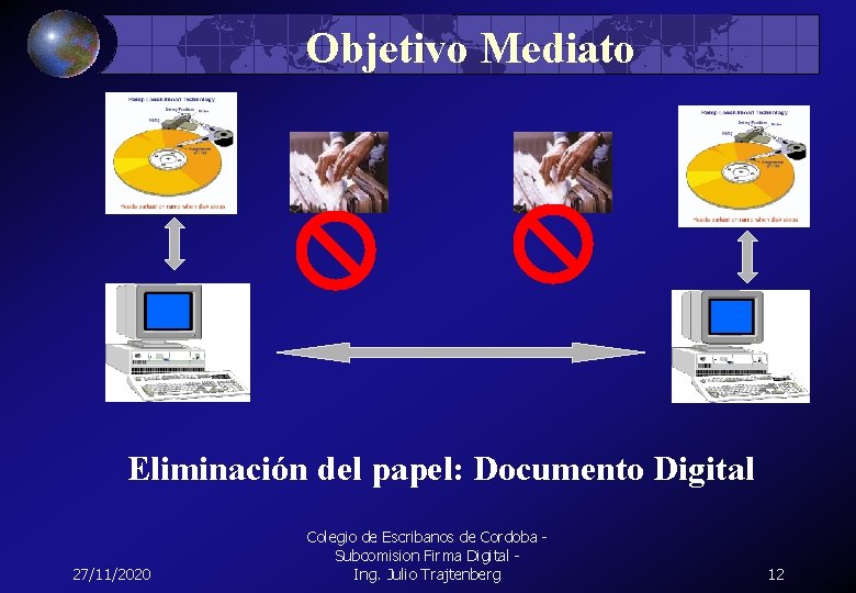 Objetivo Mediato Eliminación del papel: Documento Digital 27/11/2020 Colegio de Escribanos de Cordoba -