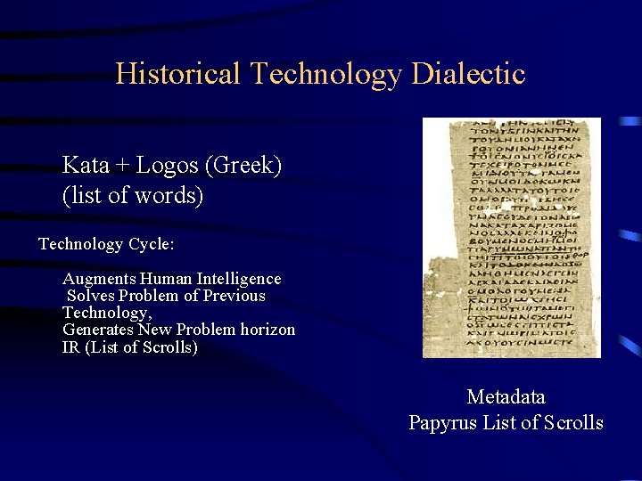 Historical Technology Dialectic Kata + Logos (Greek) (list of words) Technology Cycle: Augments Human Historical Technology Dialectic Kata + Logos (Greek) (list of words) Technology Cycle: Augments Human