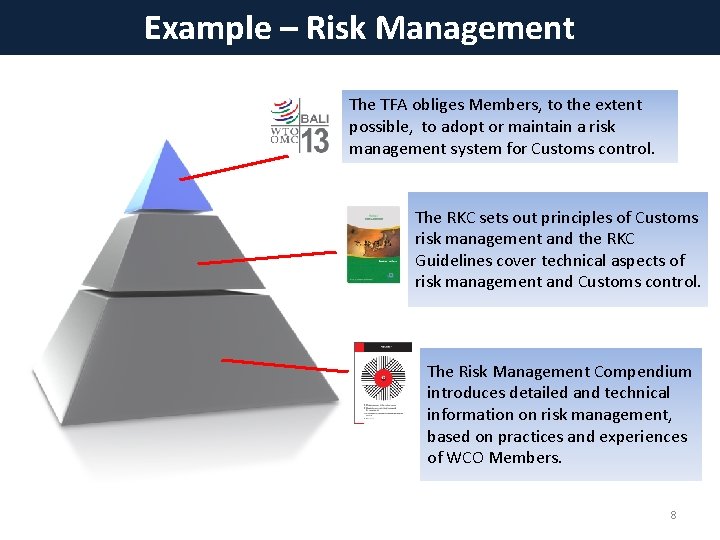 Example – Risk Management The TFA obliges Members, to the extent possible, to adopt