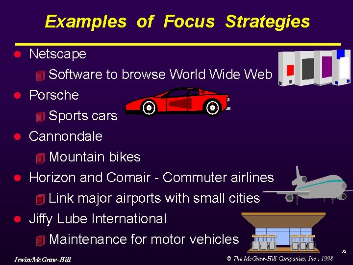 Examples of Focus Strategies l Netscape 4 Software l to browse World Wide Web Examples of Focus Strategies l Netscape 4 Software l to browse World Wide Web
